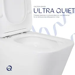 Унітаз підлоговий Qtap Tern Ultra Quiet з сидінням Slim Duroplast/ Soft-close/ Quick Release QT17226003AW - мініатюра 4