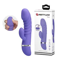 Вібратор-кролик Pretty Love Tracy 18.8 см блакитний - мініатюра 8