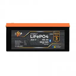 Акумулятор LogicPower LiFePO4 25,6V - 150 Ah (3840Wh) (BMS 150A/75А) пластик Smart BT