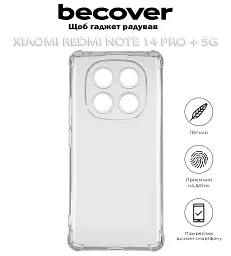 Чохол до мобільного телефона BeCover Anti-Shock Xiaomi Redmi Note 14 Pro Plus 5G Clear (712788) - мініатюра 2