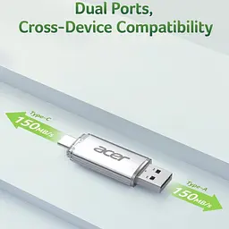 USB флеш-накопичувач Acer UT300 16GB USB 3.2 Metal (BL.9BWWA.587) - мініатюра 7