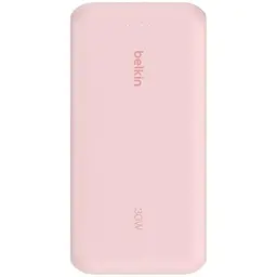 Belkin Акумулятор портативний літій-іонний Power Bank Belkin 20000мА·рік, 20Вт, з інтегрованим кабелем USB-C, рожевий