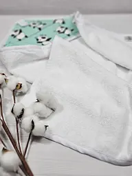 Дитячий рушничок-куточок 80х80 a.l.babybox Панди акробати Білий - мініатюра 3