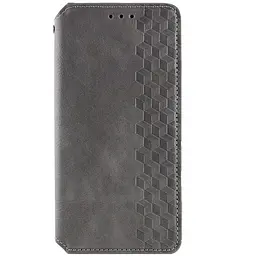 Шкіряний чохол-книжка GETMAN Cubic (PU) для Motorola Moto G15 4G Сірий