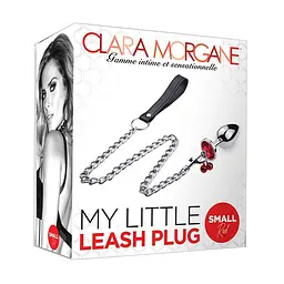 Анальна пробка Clara Morgane Pro My Little Leash Plug Small Red, 6.8 см (червоний) - мініатюра 5