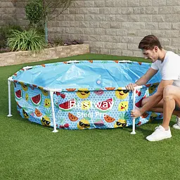 Басейн каркасний з навісом Bestway 244х244х51 см det0010316 - мініатюра 2