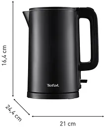 Електрочайник Tefal Thermo Protect 1.5 л пластик нержавіюча сталь чорний - мініатюра 2