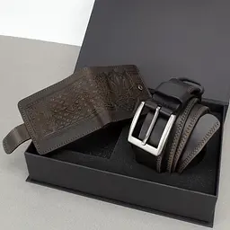 Подарунковий чоловічий набір Handycover 2502 (гаманець та ремінь) коричневий в коробці - мініатюра 6