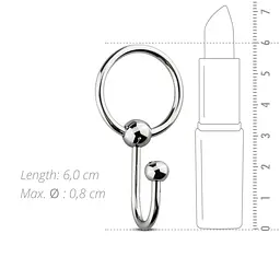 Уретральна вставка із кільцем Sinner Gear Unbendable – Sperm Stopper Solid, діаметр кільця 2,6 см - мініатюра 5