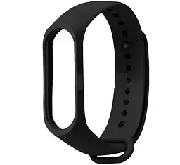 Силіконовий ремінець для фітнес браслета XiaomiXiaomi Smart Band 5 6 7 Black Чорний