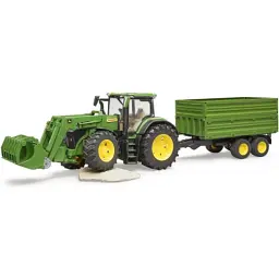 Спецтехніка Bruder трактор John Deere 7R 350 з навантажувачем та причепом (03155) - мініатюра 4