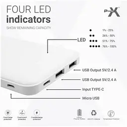 Зовнішній акумулятор Voltronic Power X K521 10000mAh білий X K521 - мініатюра 5