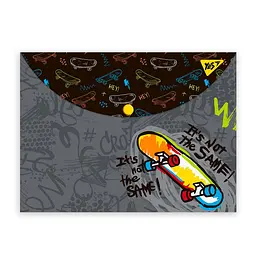 Папка-конверт "Yes" №492014 A4 Skate boom на кнопці - мініатюра 1