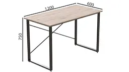 Комп'ютерний стіл Ferrum-decor Дейв 75x120x60 чорний ДСП Дуб Сан-Марино 32мм (FRD-101981) - мініатюра 3