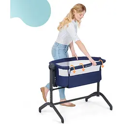 Приставне ліжечко-люлька Kinderkraft Bea Navy синє (00-00304850) - мініатюра 14