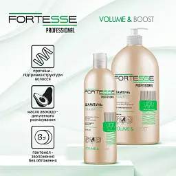 Шампунь Fortesse Professional Volume & Boost Об'єм для тонкого волосся 400 мл - мініатюра 2