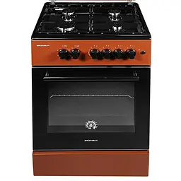 Плита газова коричнево-чорна Grunhelm G4FM6612BRB