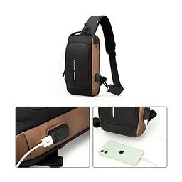 Нагрудна сумка Backpac XL-1514100 чорно-сіра маленька - мініатюра 6