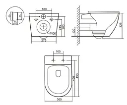 Унітаз підвісний Qtap Robin Ultra Quiet, з сидінням Slim Duroplast/ Soft-close/ Quick relase QT13332381АSSG - мініатюра 8