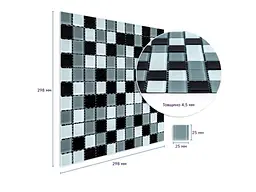 Мозаїка з декоративного скла STICKER WALL 298*298*4,5мм Чорно-сіра SW-00002369 - мініатюра 4