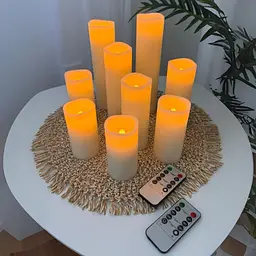 Набір світлодіодних LED свічок Niki Light 9 шт лед свічка з імітацією воску різних розмірів з пультом керування тепло біла - мініатюра 5