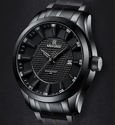 Наручний годинник чоловічий Naviforce Perfect Чорний (3109) - мініатюра 3