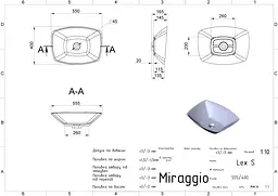 Умивальник Miraggio LEX S (0002014) Miramarble, Глянцевий, Накладний, Білий - мініатюра 2