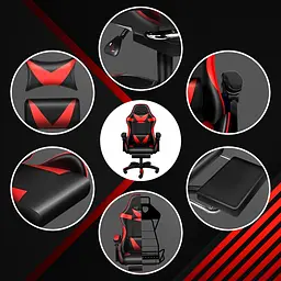 Крісло геймерське Sofotel Care Life з підставкою для ніг Red/Black (CF-301) - мініатюра 4