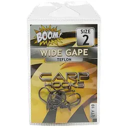 Гачок для мирної риби BOOM Wide Gape №6 (10 шт/уп) (Black Nickel)