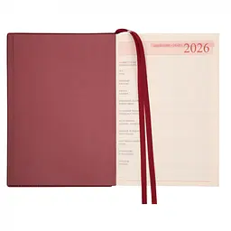 Щоденник-діловий записник А5 Leo Planner Credo 2026 інтегральний бордовий 368 сторінок (252645) - мініатюра 4