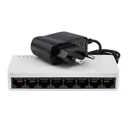 Комутатор GV-002-H-08P, White, 8xFLan, 140х75х30 мм Green Vision teh0028239 - мініатюра 1