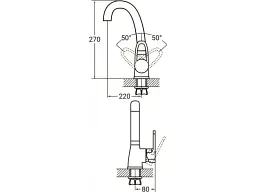 Смеситель для кухонной мойки Aquatica HL-4B130C - миниатюра 3