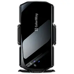 Універсальний автотримач ColorWay FlameGrip, автозажим, Wireless Charger 15W Black (CW-CHAW070Q-BK) - мініатюра 2