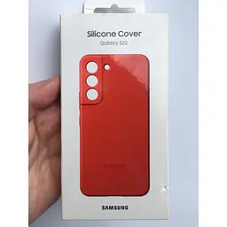 Оригінальний силіконовий чохол Silicone Cover для Samsung Galaxy S22 (S901) EF-PS901TPEGRU Glow Red - мініатюра 2