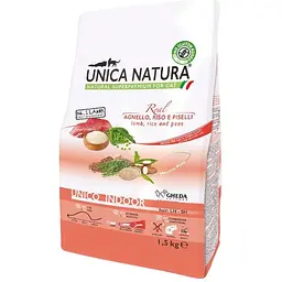 Сухий корм для котів Unica Natura Indoor ягня з рисом та горохом 1.5 кг