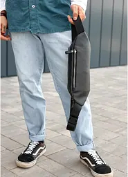 Чоловіча сумка через плече бананка Sambag Holster MSH чорна 36 × 14 × 4 см (87113001m) - мініатюра 4