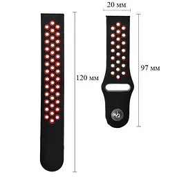 Спортивний ремінець Primo Perfor Sport для Garmin Vivoactive 3/Vivomove HR/Forerunner 245/645 Black Red - мініатюра 3