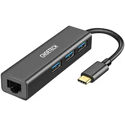 Хаб Choetech USB 3.1 Type-C 4-in-1 (3xUSB 3.0 + RJ45)