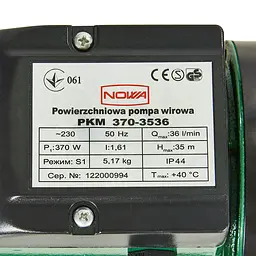 Насос поверхневий вихровий Nowa PKM 370-3536 (148870) - мініатюра 7