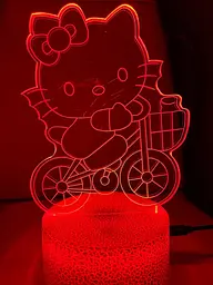 Світильник нічник 3D Hello kity, RGB 16 кольорів, USB - мініатюра 5