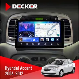 Штатна магнітола Hyundai Accent 2006-2012 Black Decker D9-006 4x64, 4G Decker (НФ-00006987)