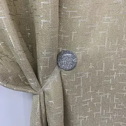 Льняні мармурові блекаут штори золотистого кольору 2шт. 150х270 з білим шифоновим тюлем 400х270, на т ALBO pbe0052664 - мініатюра 9