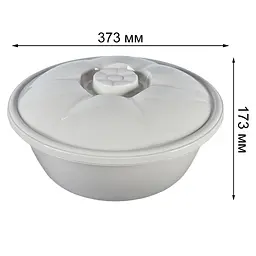 Миска Stars Plast кругла з кришкою бежевий 10.5 л (94035/беж) - мініатюра 2