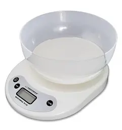 Ваги кухонні Esperanza EKS007 Coconut, білий, до 5 кг, чаша для зважування, 2xAA
