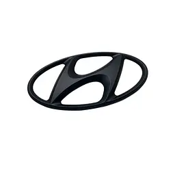 Емблема Hyundai 200х98 мм на скотчі Чорна матова (Завод)
