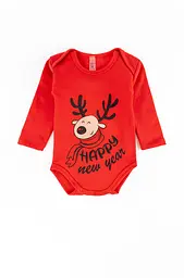 Комплект дитячий теплий з начосом боді та штанці з різдвяним оленем Rudolf - мініатюра 2