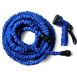 Шланг для поливу садовий Workpro Magic Hose 15 м, Шланг-Xhose, що розтягується, для саду та городу з розпилювачем (синій / зелений ) 