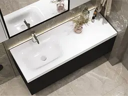 Умивальник Miraggio JESSEL 1200 L (0001057) Miramarble, Глянцевий, Накладний/Врізний/Над пральною машиною, Білий - мініатюра 6