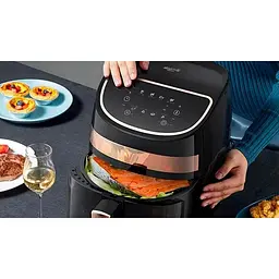 Аерофритюрниця Xiaomi Deerma Air Fryer KZ100 [DEM-KZ100] чорно-рожева [83657] - мініатюра 8