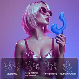 Смарт-вібратор Magic Motion Ponder Blue, подвійна стимуляція, віброяйце+язичок для клітора - мініатюра 11